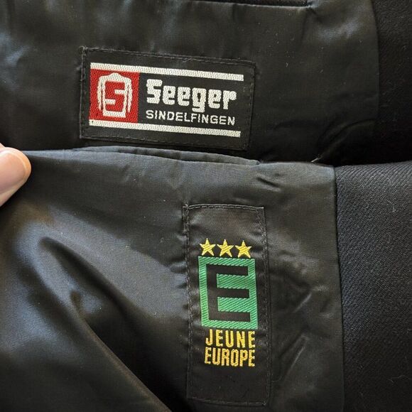 Vintage Seeger Black Wool Double Breasted Sport Coat Blazer Sz 40 - Picture 2 of 11
